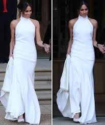Click through the slideshow above to see the gown from every angle and all the personal and intricate details, from the bateau neckline to the floral embroidery. Meghan Markle Reveals Second Royal Wedding Dress As She Heads To Frogmore House Express Co Uk