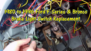 Anybody can do it safely and correctly. How To Replace The Brake Light Switch 80 96 Ford F Series Bronco By Gettinjunkdone Youtube