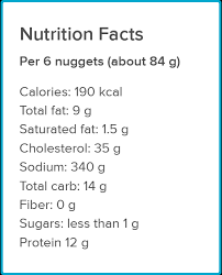 chicken nuggets nutrition comparison nurture life