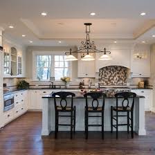 Tray ceilings frame a room and give an impression of a higher ceiling with the two layers. Tray Ceiling Kitchen Design Ideas Pictures Remodel And Decor Kitchen Ceiling Design Traditional Kitchen Renovation Kitchen Ceiling