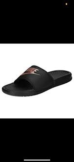 Black And Rose Gold Nike Slides Nike Benassi Jdi Slide Sandles Black Rose Gold Size 9 Women S Nike Slides Beachpool Gold Nike Slides Nike Benassi Gold Slides Sandals