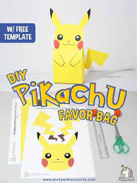 Diy Pikachu Favor Bag Free Printable Template Pokemon Birthday Pokemon Party Bags Pokemon Party