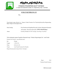 We did not find results for: Surat Keterangan Pondok Pesantren Nur Thoybah