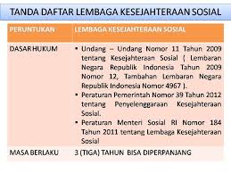 Tanda Daftar Lembaga Kesejahteraan Sosial Organisasi Sosial Dinas Sosial Kota Palangka Raya
