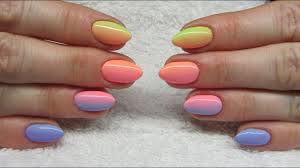 Colorfull Ombre Nails Kolorowe Cieniowane Paznokcie Neonail