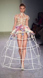 Hayley Paige Fall 2016 Bridal Week Fun Avant Garde Cage Dress Floral Applique Ball Gown Wedding Dress Nail Design Couture Fashion Fashion Bridal Fashion Week