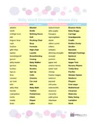 Baby Word Scramble C Answer Key Baby Shower Planning List Baby Word Scramble Baby Words