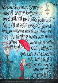 Umbrella Print Lyric Poster Lyric Art Under My Umbrella