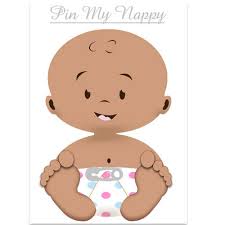 Pin My Nappy Game White Baby 15 Baby Shower Host