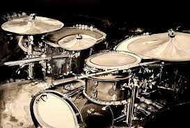 Heavy textured handmade abstract art. Abstract Drum Set Painting By J Vincent Scarpace