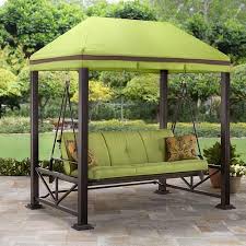 Redefine luxury with quirky metal canopy swing. Gazebo Outdoor Patio Swing Outdoor Patio Swing Porch Swing Bed Patio Gazebo