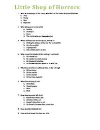 Jun 14, 2017 · sequential easy first hard first. Little Shop Of Horrors Quiz And Answer Key Movie 1986 Tpt