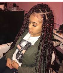 These cute box braid hairstyles are perfect for you. Red And Black Box Braids Braided Hairstyles Blonde Box Braids Hair Styles