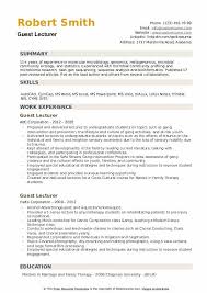 For information on courses and requirements, visit the international educational development m.s.ed. Guest Lecturer Resume Samples Qwikresume