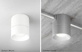 Round Surface Mounted Led Cylinder Downlight Beveled Block Round Blrd5 Downlights Exposed Ceilings Led