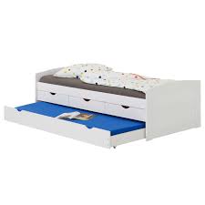 lit gigogne avec rangements jessy 90 x 200 cm en pin massif lasure blanc mobil meubles lit gigogne lit enfant lit enfant tiroir