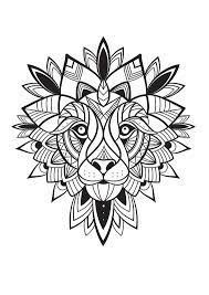 une fee et un lion a colorier creapassions disegni penna mandala idee coloriage animaux marins nouveau
