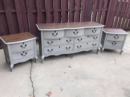 Painted Grey Dresser Set Using Amy Howard Chalk Paint Atelier Grey Furniture Makeover Inspiration Dining Room Makeover Painted Bedroom Furniture
