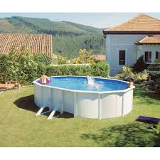 Gre Pools Piscine Ovale Acier 5 27m X 3 27m X H 1 22m Filtration