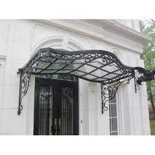 Incredible Victorian Style Hand Wrought Iron Canopy With Glass Wrought Iron Awning Wrought Iron Front Door Pergola Plans Roofs