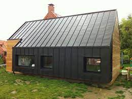 Bardage Et Toiture En Joint Debout Zinc Prepatine Anthracite Joint Debout Bardage Maison Maison Ossature Metallique