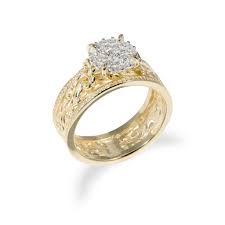 Hawaiian Heirloom Engagement Ring With Diamonds In 14k Yellow Gold 7mm 7 5 In 2021 Heirloom Engagement Rings Wedding Rings Sets Gold Hawaiian Wedding Rings