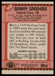 Maybe you would like to learn more about one of these? Barry Sanders Football Card 1990 Topps Rookie Card Detroit Lions 352 Trading Cards Qdvc Fan Shop