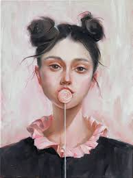 Original romanticism children oil paintings For Sale