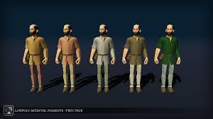 Lowpoly Medieval Peasants Free Pack Characters Unity Asset Store In 2020 Medieval Peasant Medieval World Peasant