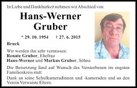 Werner gruber (born 15 march 1970, in ostermiething) is an austrian physicist, author, professor, cabaretist, diskudant and well known from orf and as a member of the socialdemocratic party austria (spö). Traueranzeigen Von Hans Werner Gruber Mittelbayerische Trauer