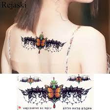 Maybe you would like to learn more about one of these? Black Bat Lace Bracelet Butterfly Tattoo Stickers Pendant Girl Waist Temporary Tattoo Women Body Chest Art Fake Tatoo Chain Neck Temporary Tattoos Aliexpress