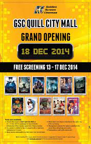 The mall is also easily accessible. Golden Screen Cinemas Promotions Gsc Quill City Mall Free Screening Cinema Online Cinema Movie Showtimes
