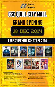 Mmcineplexes damansara is located in ecurve at 2 jalan pju 7/3, mutiara damansara, 47800 petaling jaya. Golden Screen Cinemas Promotions Gsc Quill City Mall Free Screening Cinema Online Cinema Movie Showtimes