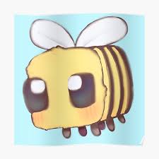 Draw a small square near the right side of the paper as a guide for the minecraft wolf's head. Minecraft Parrot Bee And Fox Set Poster By Spacepoppyarts Redbubble