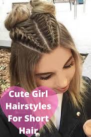 Cute Girl Hairstyles For Short Hair In 2020 Braided Hairstyles Cute Braided Hairstyles Braids For Short Hair