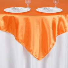 60 X 60 Orange Seamless Satin Square Tablecloth Overlay Wedding Table Overlays Table Cloth Square Tablecloth