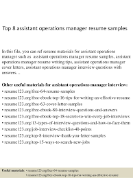top 8 assistant operations manager