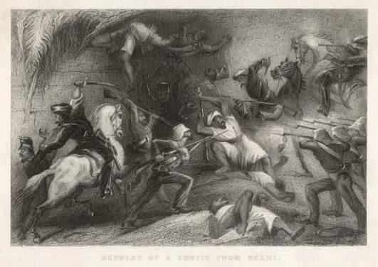 1857 Mutiny Print: Delhi Sortie Repulse. Art Prints, Posters & Puzzles from Mary Evans