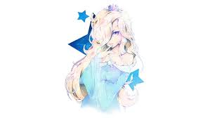 Her personality is one of the weirdest and strangest. Hd Wallpaper Blonde Anime Girls Blue Eyes Blue Dress White Background Wallpaper Flare