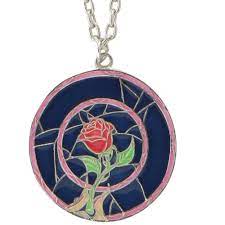 Brand New Disney Beauty And The Beast Stained Glass Rose Necklace Disney Beauty And The Beast Disney Jewelry Beauty And The Beast Rose Tattoo