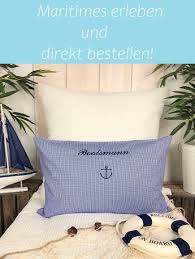 Karierte Kissenhulle Bootsmann 40x60 In 2020 Bett Kissen Kissen Dekokissen