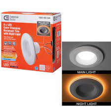 Spotlight rings are cast from steel molds guaranteeing the highest. Commercial Electric 6 In Selectable Cct Integrated Led Recessed Light Trim With Night Light Feature 670 Lumens 11 Watt Dimmable 53804101 The Home Depot
