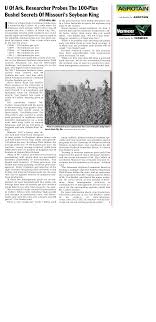 U Of Ark. Researcher Probes The 100-Plus Bushel Secrets Of Missouri's  Soybean King