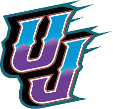 Jazz in sky blue against purple mountains in a blue circle. 1997 98 Utah Jazz Roster Statmuse