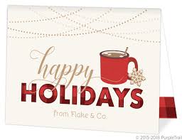 Best wishes for a wonderful holiday season and a new year filled with peace and happiness. Plaid And Cocoa Business Holiday Card Business Holiday Cards
