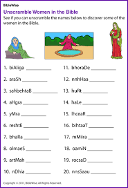 Unscramble Women In The Bible Kids Korner Biblewise Bible Activities For Kids Bible For Kids Bible Lessons For Kids