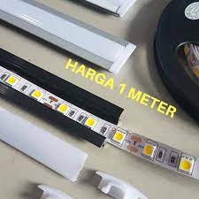 Bohlam ini hanya mengkonsumsi 85% energi lebih sedikit daripada lampu pijar. List Rail Lis Rel Rumah Cover Casing Lampu Led Strip Aluminium 1 Meter Shopee Indonesia