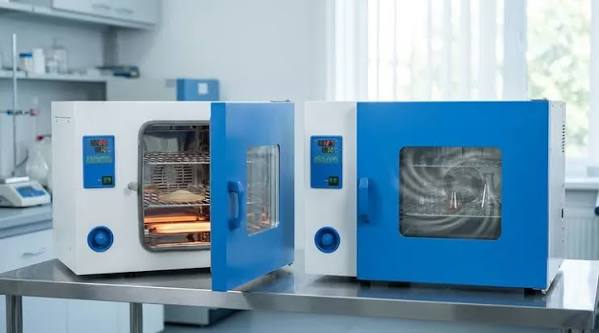 Laboratory hot air ovens used for controlled sample heating