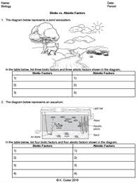 Biotic factors can eat abiotic factors. Worksheet Biotic Vs Abiotic Factors Editable Tpt