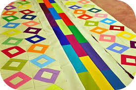 Color Blocks Strips School Board Decoration Paper Flower Template Soft Board Decoration